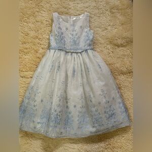 Charming Blue Floral Kids Dress